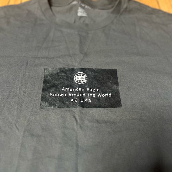 American Eagle Around The World Graphic T-Shirt Men’s Size X-Large Gray - Picture 3 of 6